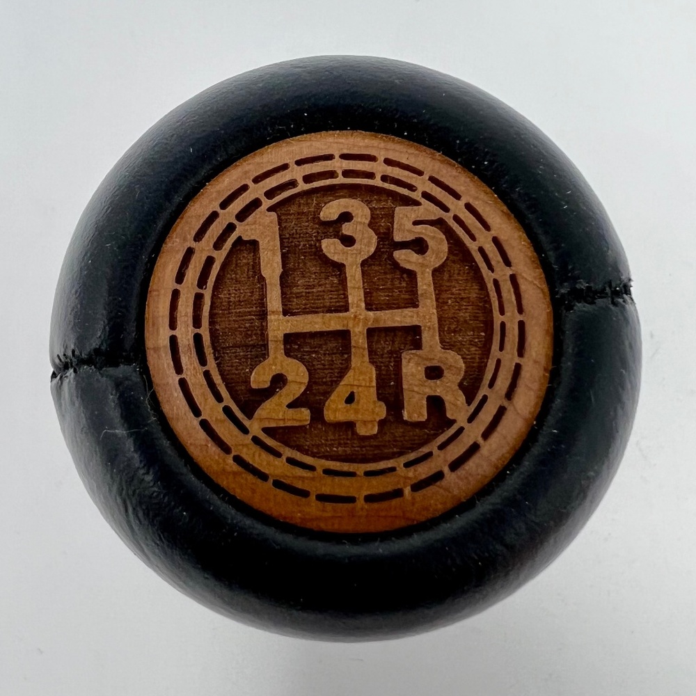 Stick Shift Knob for 1988 Nissan 300 ZX - Wood Inlay | Black Vinyl